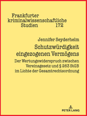 cover image of Schutzwuerdigkeit eingezogenen Vermoegens